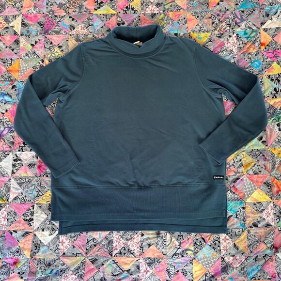Ariat® Ladies REAL Funnel Eurasian Teal Women’s Sweater 10037341 Size XXL - Picture 1 of 8